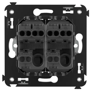 Avanti Выключатель двухклавишный в стену Закаленная сталь