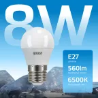 Лампа светодиодная LED 8 Вт 560 лм 6500К шар P45 холодный E27 AC 220В Elementary Gauss