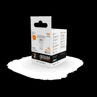 Лампа светодиодная LED 9 Вт 640 лм 3000К софит MR16 теплый GU10 AC 220В Elementary Gauss