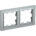 BRITE Рамка 2 поста РУ-2-БрА алюминий