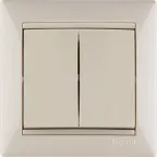 VALENA Выключатель двухклавишный в рамку слоновая кость