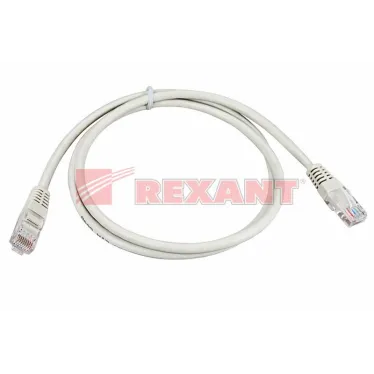 Патч-корд UTP кат. 5e, длина 1,5 метра, неэкранированный, серый,