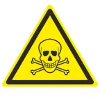 Знак W 03 ''Опасно. Ядовитые вещества'' 200х200х200 мм, пластик ГОСТ Р 12.4.026-2001