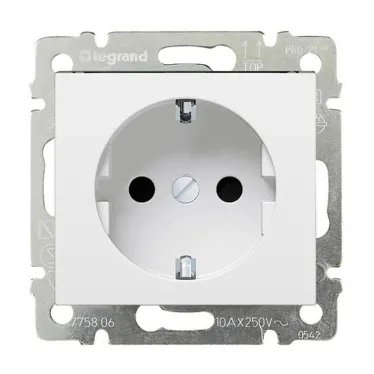 VALENA Розетка с заземлением в рамку белая