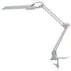 Светильник настольный с лампой PL на струбцине серый NL-201-G23-11W-GY ЭРА