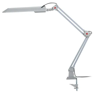 Светильник настольный с лампой PL на струбцине серый NL-201-G23-11W-GY ЭРА