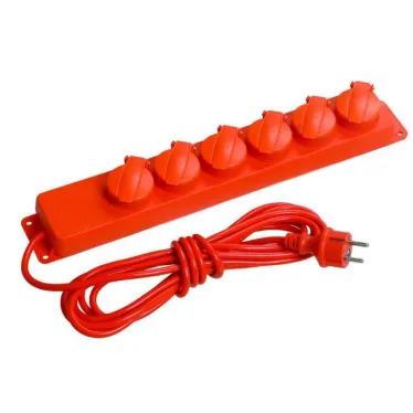 Удлинитель У06В 6 места с защитными крышками IP44 2Р+PE/5метров 3х1мм2 16А/250В