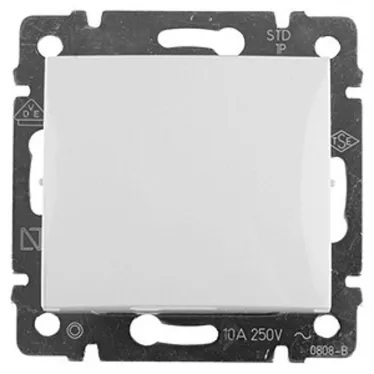 VALENA Переключатель одноклавишный промежуточный в рамку белый