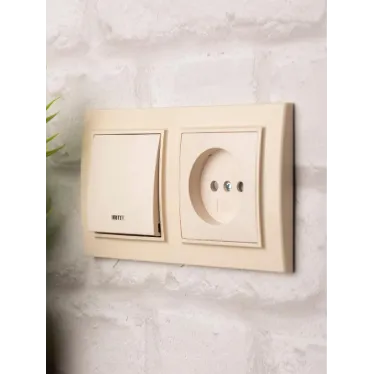 Рамка двухместная горизонтальная бежевый Минск