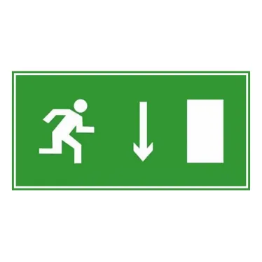 Эвакуационный знак ЭП08 Выход (правосторонний) 140x280 мм | ЭП08 140280 | TechnoLux