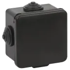 Распределительная коробка KOR-65-65-50-4g-B открытой установки черная 65х65х50мм с гермовводами 4 вх. IP54