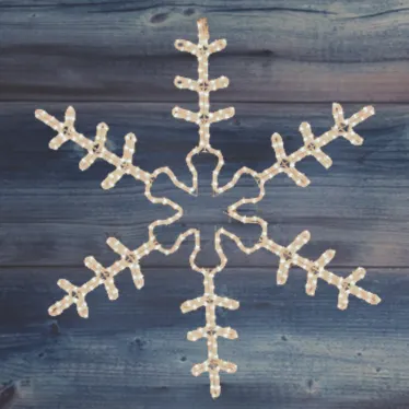 Фигура "Большая Снежинка" цвет ТЕПЛЫЙ БЕЛЫЙ, размер 95*95 см  | 501-313 | NEON-NIGHT