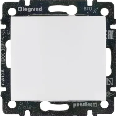 Выключатель одноклавишный, в рамку, белый