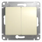 GLOSSA Переключатель двухклавишный в рамку бежевый сх.6