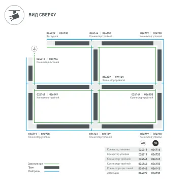 Коннектор тройной LGD-4TR-CON-INT-L2-WH (C) | 026141 | Arlight