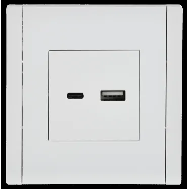 FORTE@PIANO Розетка USB A+C 18Вт FP251 белый IEK