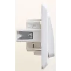 ЭТЮД Выключатель двухклавишный скрытый белый сх.5