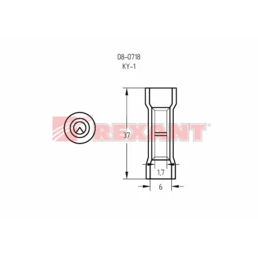 Гильза соединительная изолир термоусаживаемая L-37 мм 0.5-1 кв мм (ГСИ-т 1.0 ГСИ-т 0,5-1,0), REXANT
