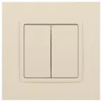 Выключатель двойной, 10АХ-250В, Эра Elegance, сл.кость,14-1104-02