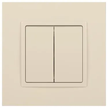 Выключатель двойной, 10АХ-250В, Эра Elegance, сл.кость,14-1104-02