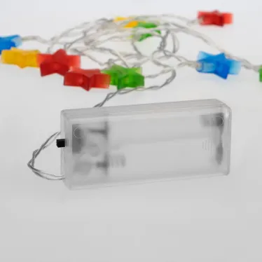 Гирлянда светодиодная Звездочки 1,5 м, 10 LED, прозрачный ПВХ, цвет свечения мультиколор, 2 х АА (батарейки не в комплекте) | 303-090 | NEON-NIGHT