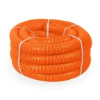 Труба гофрированная ПНД тяжёлая 750 Н безгалогенная (HF) оранжевая с/з d50 мм (15 м/660 м уп/пал) Промрукав