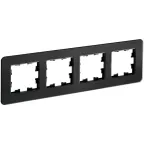 BRITE Рамка 4 поста РУ-4-2-Бр стекло черный RE IEK
