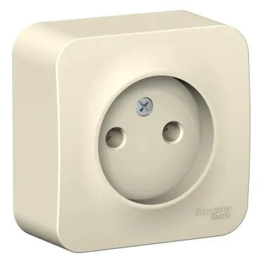 BLANCA розетка наружная без заземления без шторок, 16А, 250В, молочный