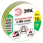 Изолента ПВХ 15мм*10м желто-зеленая (10/500/16000)