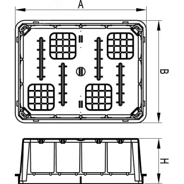 Коробка распределительная прямоугольная для тверд. стен. IP40. 480х160х70мм | 59369 | DKC