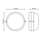 Светильник для ЖКХ НБП IP54 190*176*82 круг под лампу Е27 max 60W, 1/10 | 926602106 | Gauss