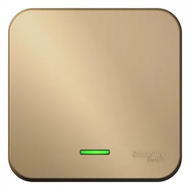 Переключатель BLANCA одноклавишный наружный (схема 6) с подсветкой и изоляционной пластиной 10а 250b титан