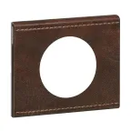 Рамка 1 пост коричневая текстурная кожа