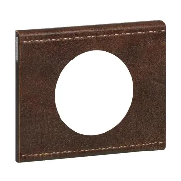 Рамка 1 пост коричневая текстурная кожа