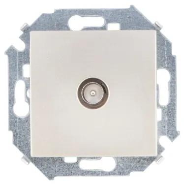 15 Розетка телевизионная скрытая винтовые зажимы шампань