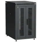Шкаф напольный сетевой 19' LINEA N 18U 600х800мм передняя распашная перфорированная дверь задняя перфорированная черный