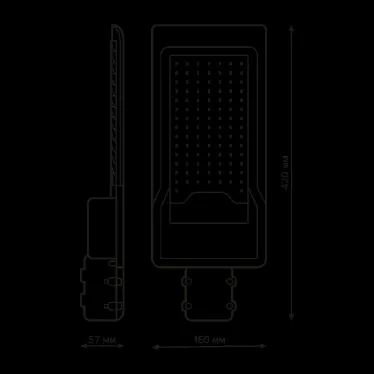 Светильник уличный консольный ДКУ 80 Вт 8000 лм 5000К AC 220В IP65 420х160х57мм широкая КСС Ш Avenue Gauss
