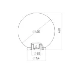Светильник садово-парковый шар белый D400mm Е27 НТУ 01-150-401