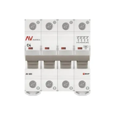 Выключатель автоматический AV-6 DC 4P 4A (C) 6kA AVERES