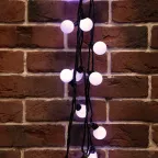 Гирлянда "Мультишарики" Ø38 мм, 10 м, черный ПВХ, 40 диодов, цвет белый | 303-575 | NEON-NIGHT