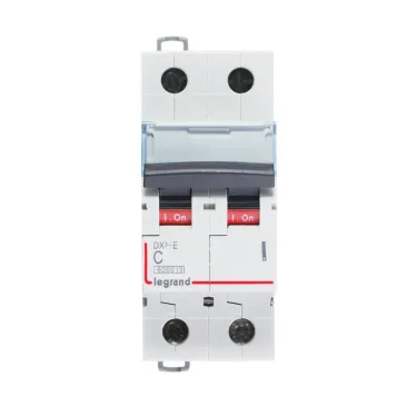 Выключатель автоматический двухполюсный 2А C DX3-E 6kA/6kА