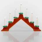 Новогодняя горка 7 свечек, цвет корпуса: Красный, цвет свечения: ТЕПЛЫЙ БЕЛЫЙ | 501-082 | NEON-NIGHT