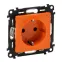 Valena LIFE Розетка силовая 2К+З 16А 250В со шторками безвинтовые зажимы с лицевой панелью оранжевая