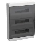 Корпус пластиковый навесной на 54 модуля ЩРН-П-54 IP41 TEKFOR черная прозрачная дверь