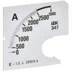 Шкала сменная для амперметра Э47 2500/5А класс точности 1,5 72х72мм