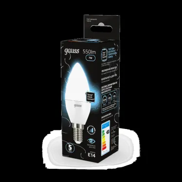 Лампа светодиодная LED 7 Вт 550 лм 4100К свеча нейтральный E14 AC 220В шаговое диммирование выключателем Black Gauss