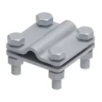 Соединитель крестовой 55х55 для параллельного, крестового и Т-образного соединения прутка диаметром 6-10 мм/полосы до 30 мм. Без разделительной пластины. Монтаж с помощью 4 винтов с шестигранной головкой M8X25 и 4 шестигранных гаек M8. Материал