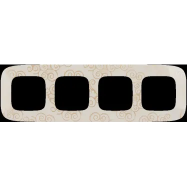 Valena ALLURE Рамка 4 поста Нарцисс золото универсальная