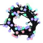 Гирлянда Мультишарики Ø23 мм, 10 м, черный каучук, 80 LED, свечение с динамикой, цвет RGB | 303-599 | NEON-NIGHT