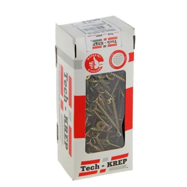 Шуруп универсальный 5х50 потайная головка, остроконечный, желтопассивированный (150шт) - коробка